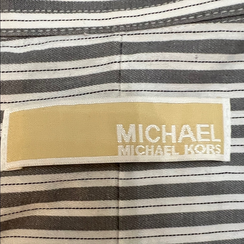 MICHAEL Michael Kors Striped Dress Shirt Size 151/2 32/33 100%Cotton Regular Fit - Picture 8 of 10